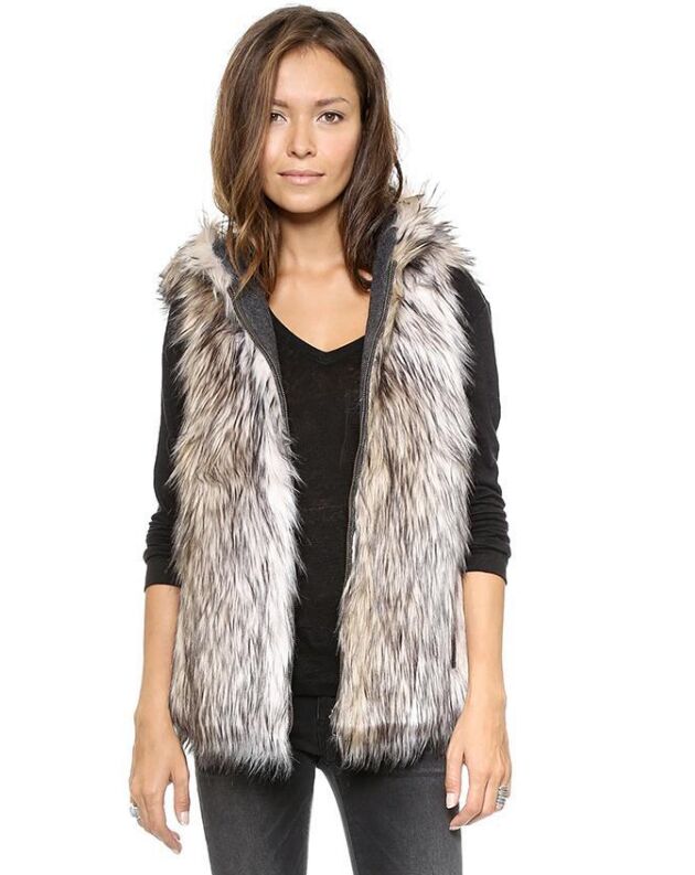 2017 Spring Faux Fur Vest Femme Hooded Vest Outwear Short Coat Special Slim Ladies Coats Women Black&White Plus, Gray
2017 Spring Faux Fur Vest Femme Hooded Vest Outwear Short Coat Special Slim Ladies Coats Women Black&White Plus, Gray