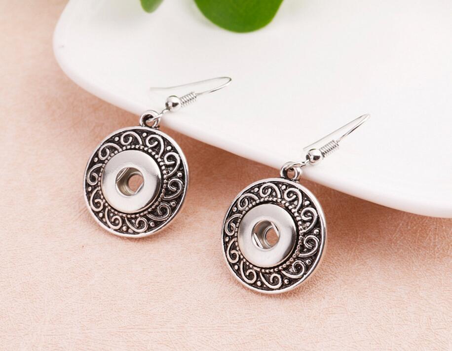 Vintage fashion alloy DIY NOOSA 12MM button feminine earrings