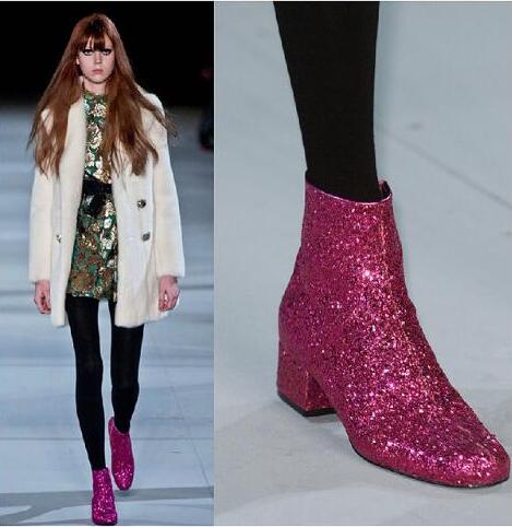 T-stage Women Glitter Ankle Boots Square Heels Sparkly Booties Fall Winter Feminino Botas Red Silver Gold Shoes Woman
T-stage Women Glitter Ankle Boots Square Heels Sparkly Booties Fall Winter Feminino Botas Red Silver Gold Shoes Woman