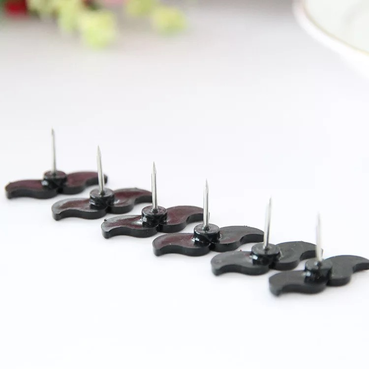 24 pcs/lot Creative beard plastic push Pin Korean Bottled soft wood decorative Mr mustache thumbtack Office Binding Supplies