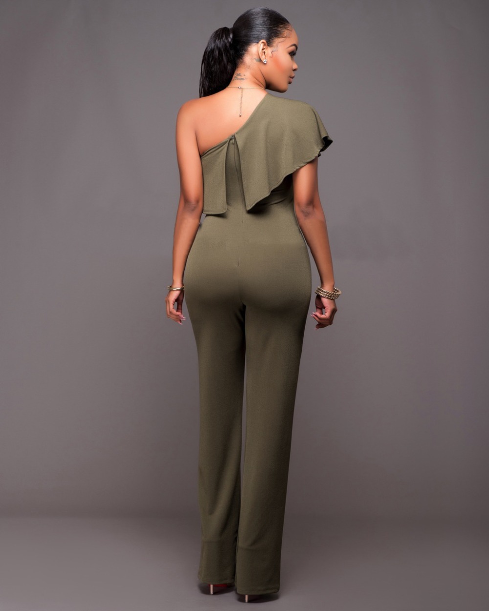 Wholesale- 2017 new style brand fashion summer jumpsuit slash neck casual jumpsuit sexy full length jumpsuit YD3512