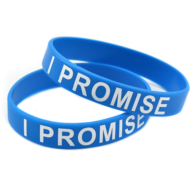1PC I Promise Silicone Wristband Printed Logo Perfect To Use In Any Benefits Gift For Sport Adult Size