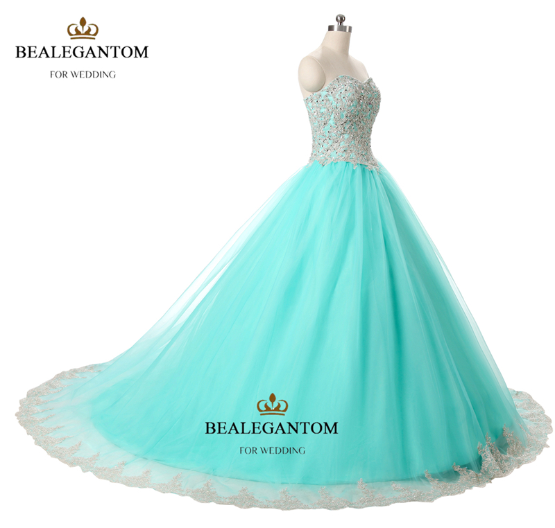 mint blue quinceanera dresses ball gown with lace ruffle sequins shiny sweet 16 prom pageant party gowns qc126