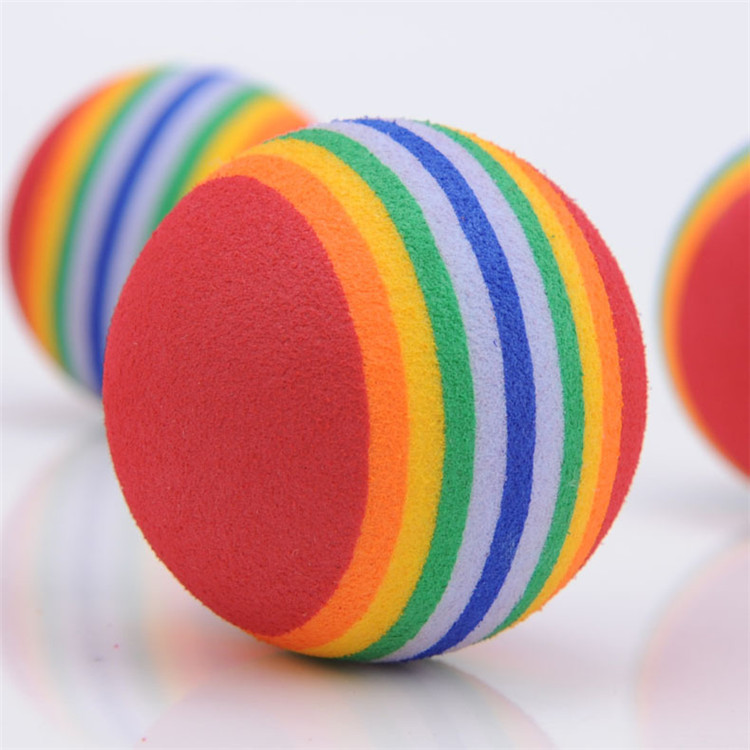 Diameter 35mm interesting Pet Toy dog and cat Toys Super cute Rainbow Ball Cartoon plush toy IA602