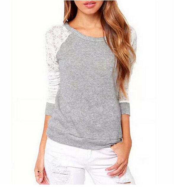 New Spring Autumn Women Backless Embroidery Lace Casual Hoodies Long Sleeve Sweatshirts Ladies Free Shipping