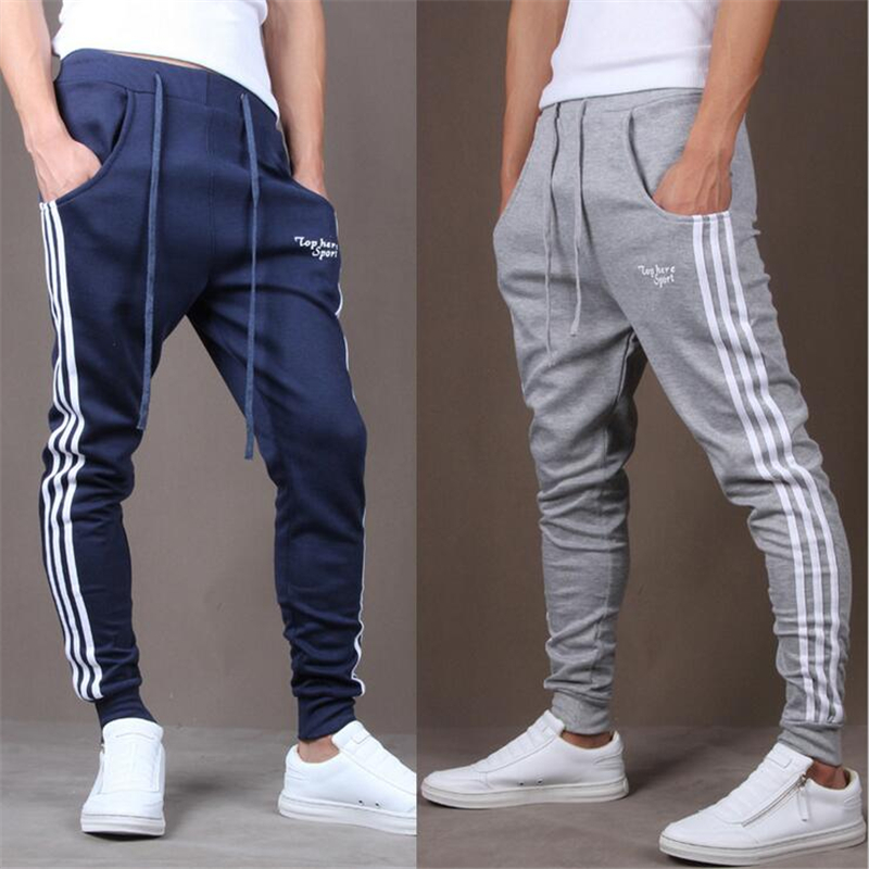 Wholesale-Hot New Fashion Casual Skinny Mens Track Pants Skinny Harem Sweatpants Tracksuit Bottoms Pants Trousers casual Pants