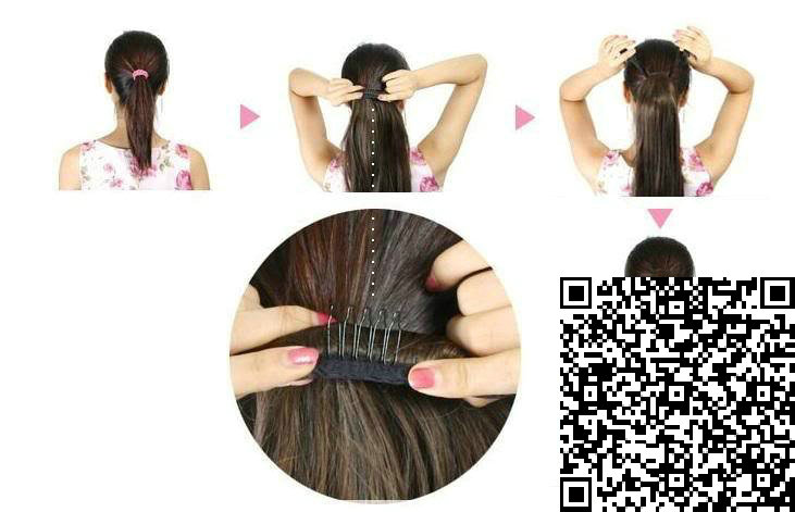 Chic Ponytail natural Clip In bouffant wavy Peruvian Human Hair Drawstring Pony tail Hair Extensions100g or120g For Girls