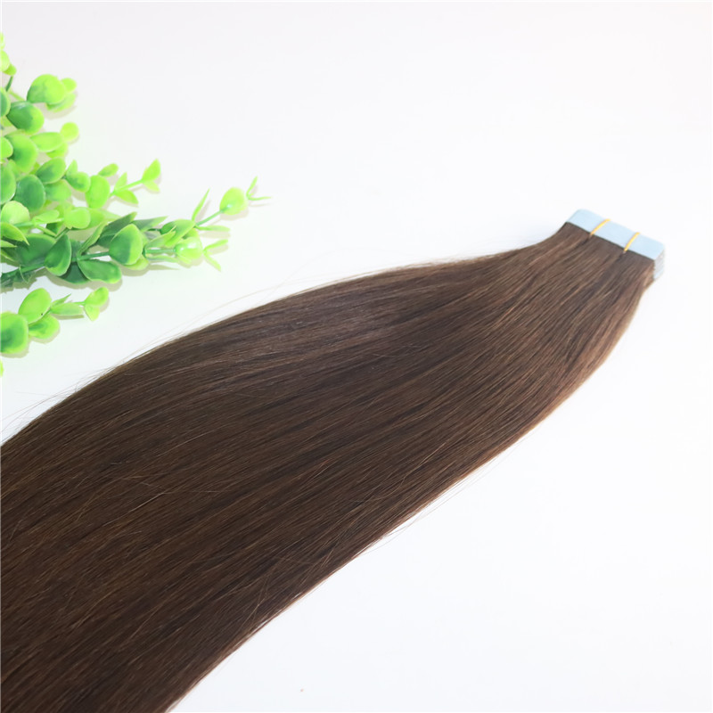 Tape In Human Hair Extensions Medium Brown #4 40pcs 100gram Remy Tape Hair Extensions Skin Weft Thick End