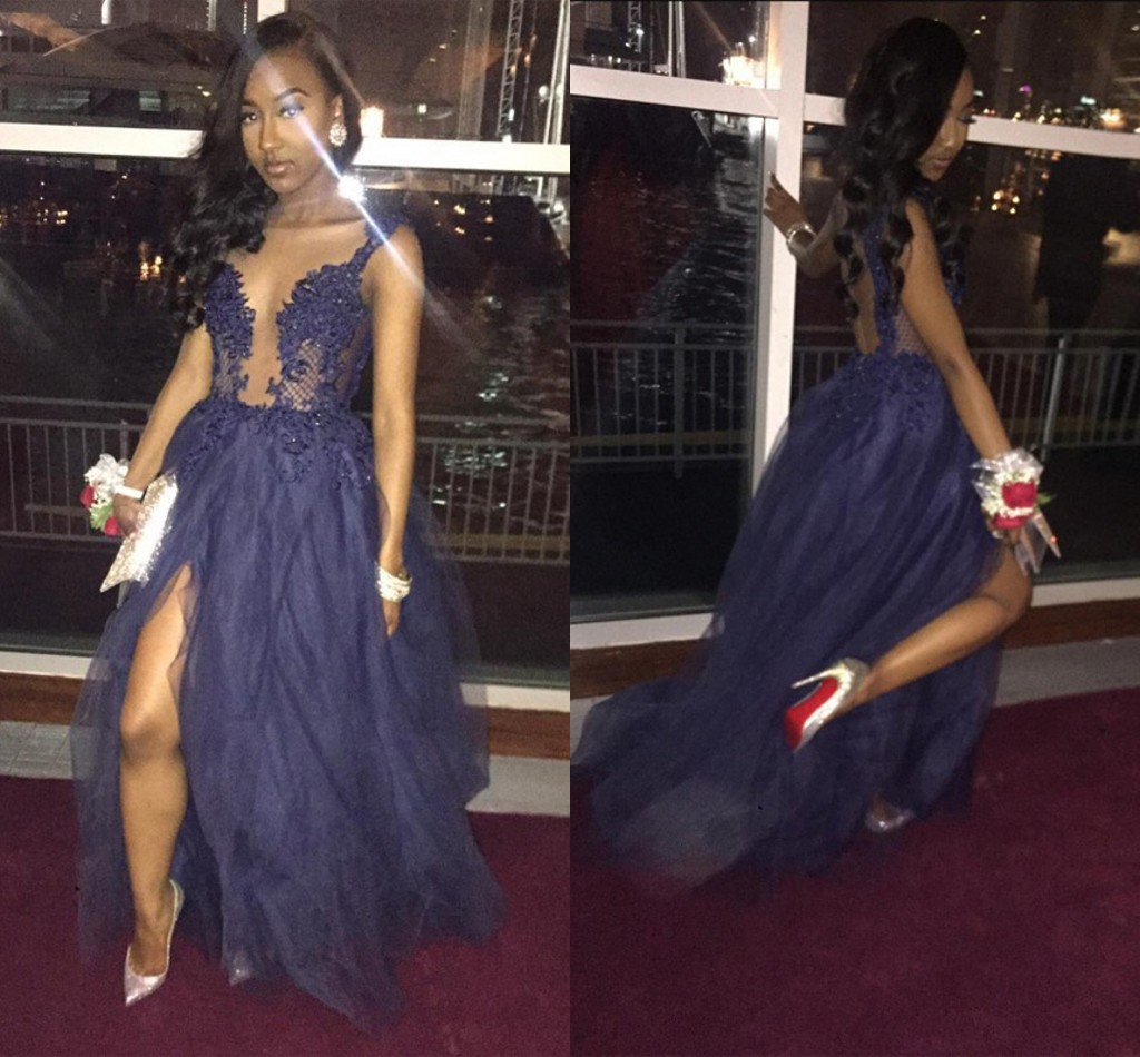 2018 Newest Blue Tulle Split Ball Gown Prom Dresses Sheer Neck Illusion Bodice Appliques Backless Evening Gowns Party Dress, Water melon
2018 Newest Blue Tulle Split Ball Gown Prom Dresses Sheer Neck Illusion Bodice Appliques Backless Evening Gowns Party Dress, Water melon