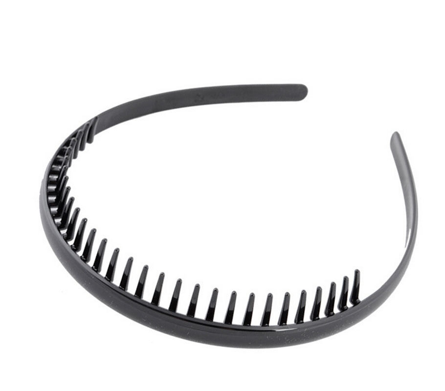 NS Mens Metal Toothed Sports Football Soccer Hair Headband Alice band Black #R49