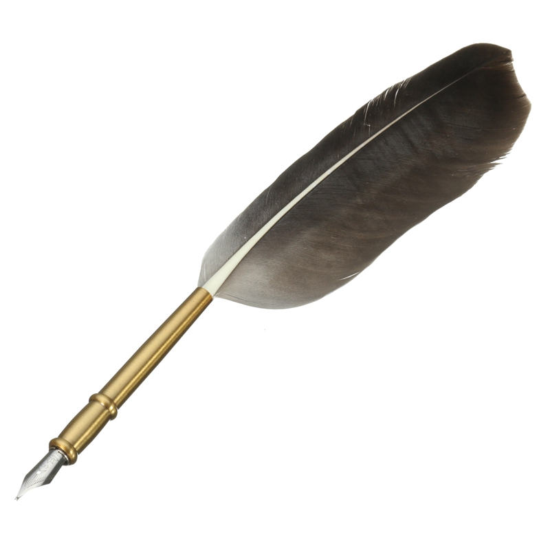 Wholesale-Excellent Antique Quill Feather Dip Pen Writing Ink Set Stationery Gift Box with 5 Nib Wedding Gift Quill Pen Fountain Pen