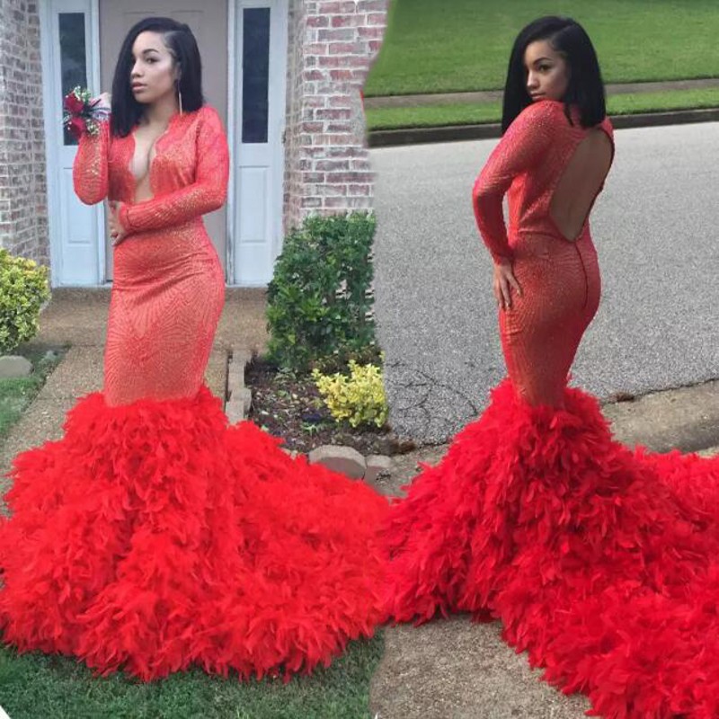 2k18 Red Feather Mermaid Prom Dresses Open Backless Sweep Train South African Evening Gowns Cocktail Formal Party Dress Vestidos, Yellow
2k18 Red Feather Mermaid Prom Dresses Open Backless Sweep Train South African Evening Gowns Cocktail Formal Party Dress Vestidos, Yellow