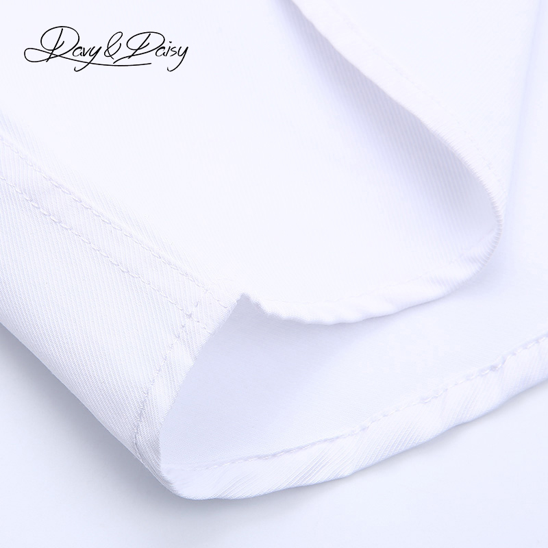 Wholesale- DAVYDAISY Men Shirt High Quality Turn Down Collar Short Sleeved Classical Solid Twill Brand Clothing Dress Shirt Man DS088