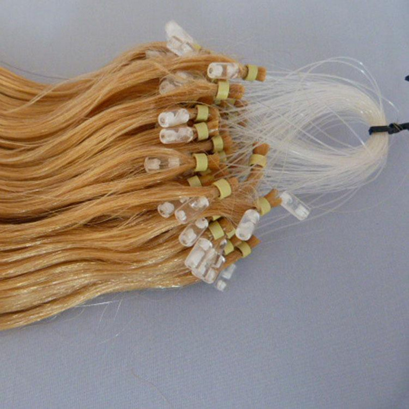 

100% Human Remy Hair 7A 16"-26" 0.8g /s 100s/set #613 Blonde Color Loop/Micro Hair Extension,Indian Hair dhl free