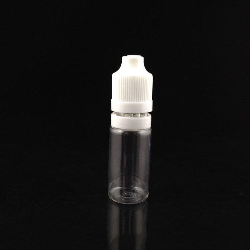 Wholesale- 50pcs PEt Clear 1ml Bottles E Juice Dropper Bottle 10ml mini Plastic PET Ejuice Bottle With Needle Tip and Childproof Tamper Cap