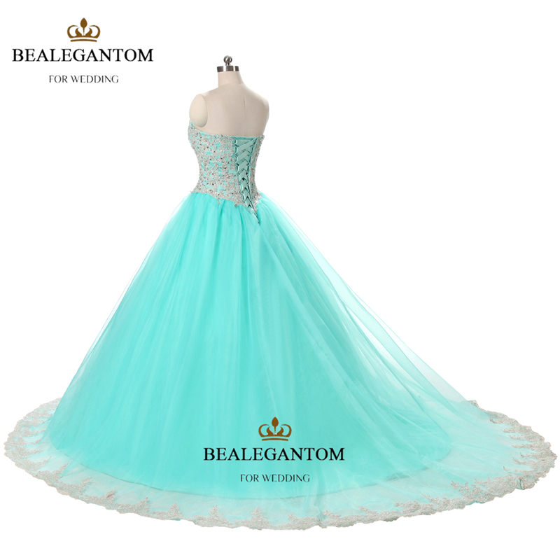 mint blue quinceanera dresses ball gown with lace ruffle sequins shiny sweet 16 prom pageant party gowns qc126