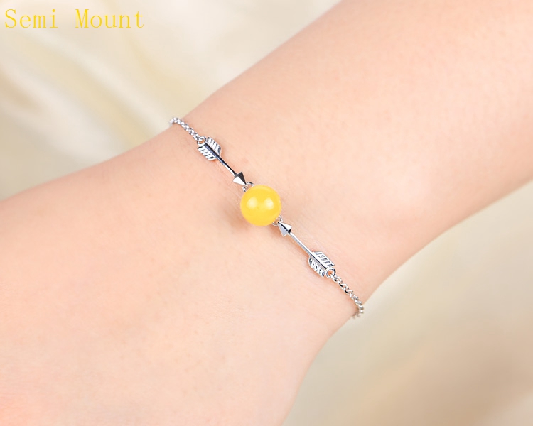 Real Sterling Silver 925 Pearl or Round Bead 7-10mm Semi Mount Elegant Fine Bracelet Fine Jewelry