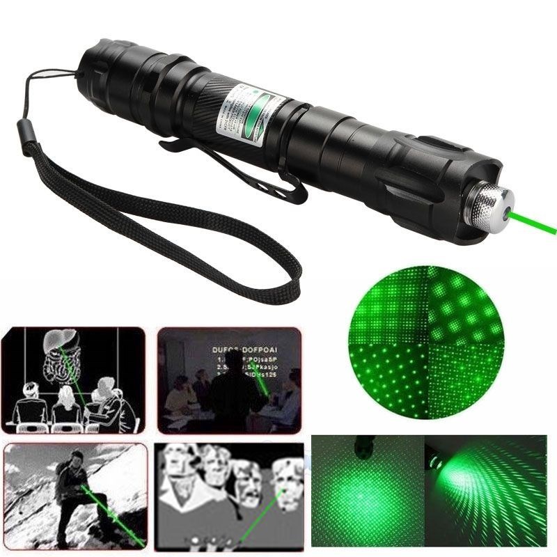 10Mile Super Range 2in1 Green Laser Pointer Pen Star Cap Belt Clip Astronomy 532nm Amazing Lazer Cat Toy+18650 Battery+Charger