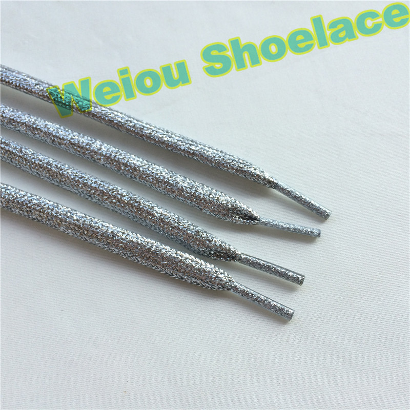 Weiou flat dress shoelaces colored boot laces metallic gold shoestring white trainer lace cool shoe lacing 120cm/47''