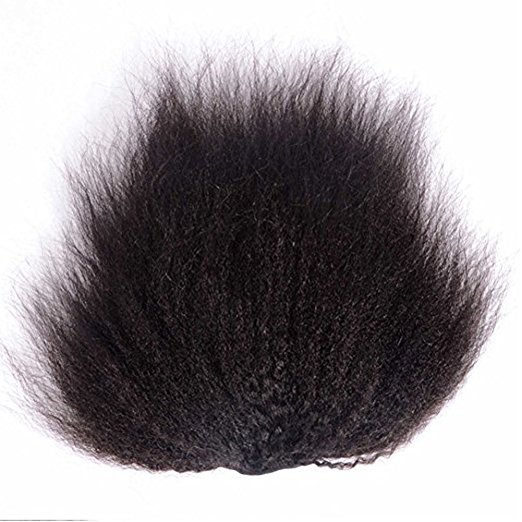 Wrap Drawstring 100 Human Hair Ponytail Extensions Coarse Curly Afro Kinky Straight Italian Yaki Curly Top Closure Clip Ins Ponytail Extensi