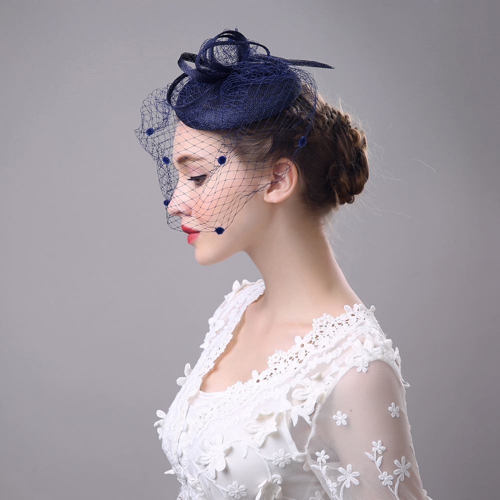Navy Blue /Ivory/ Black/ Gray Bridal Hats Soft Tulle Face Veil Elegant Women's Cheap Party Hats chapeau mariage
Navy Blue /Ivory/ Black/ Gray Bridal Hats Soft Tulle Face Veil Elegant Women's Cheap Party Hats chapeau mariage