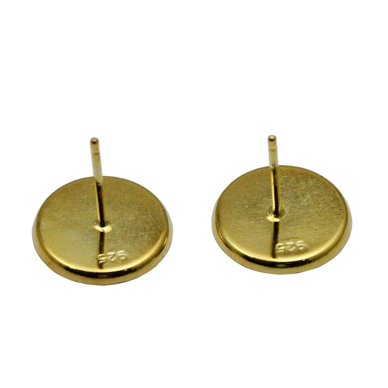 Beadsnice 925 sterling silver stud earring round bezel post earrings stud setting of top quality handmade jewelry accessories ID26463 27064