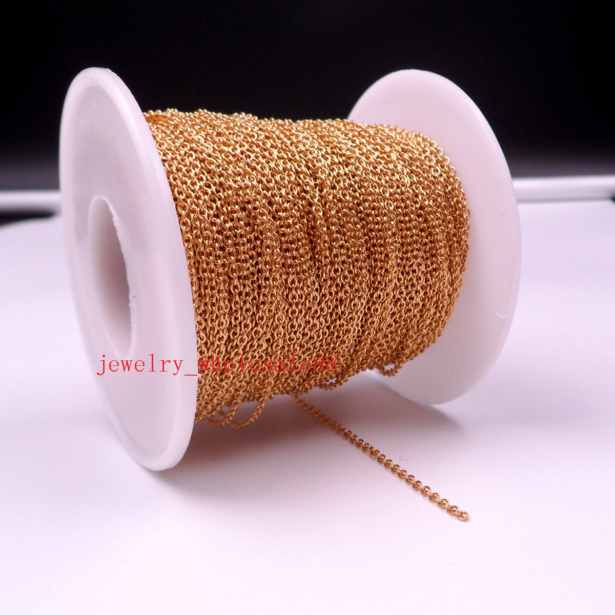 factory price wholesale 50meter / ro Lot Gold Plated Stainless steel jewelry finding Thin 1.8mm Smooth Oval Link chain DIY Necklace Bracelet