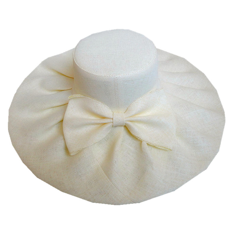 Linen Summer Womens Kentucky Derby Wide Brim Sun Hat Wedding Church Sea Beach Cap 10pcs/lot
