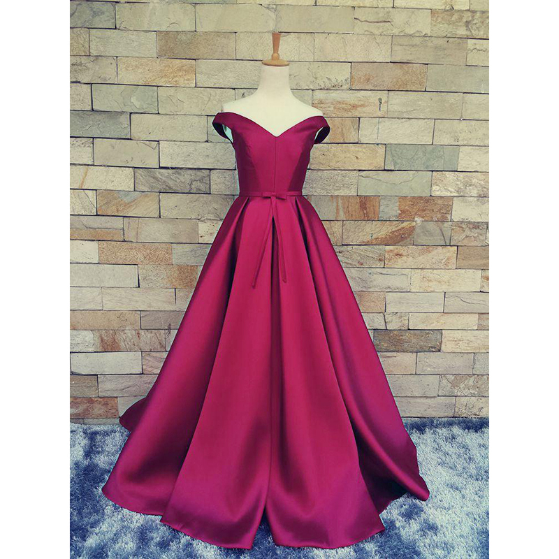 2019 A-line Red Evening Dresses for Arabic Formal Women V-neck Celebrity Occasion Sale Cheap Fashionable Satin Long Prom Party Gown XG