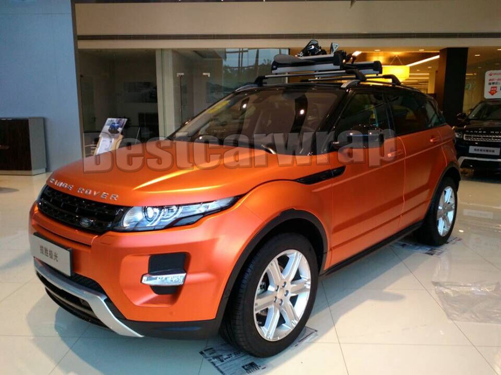 High Quality Orange satin CHrome Vinyl Wrap Car Wrap With Air Release Car stickers Film union Covering 1.52x20m/Roll / 4.9ft*66ft
