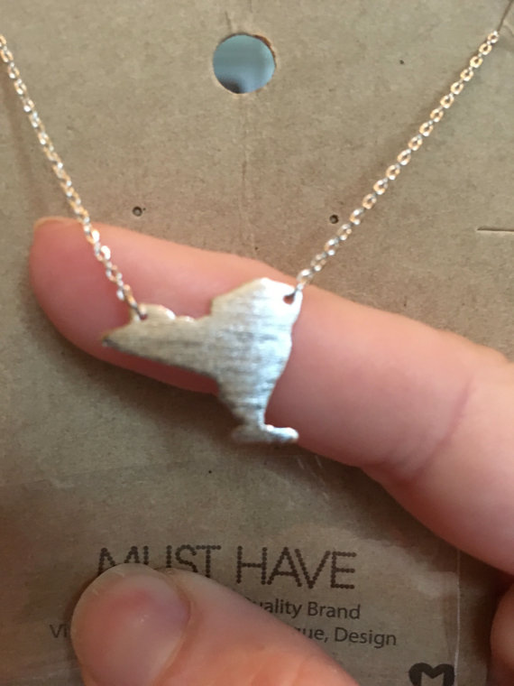 10PCS Outline New York State Necklaces NY Map America USA Necklaces for Hometown Souvenir Gifts