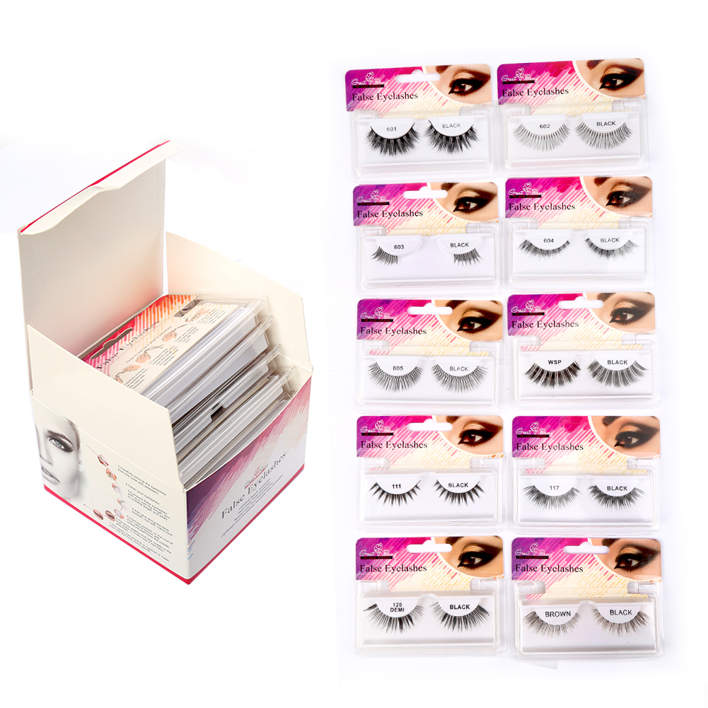 greatremy 10 pairs separate package handmade eyelashes lightweight and comfortable reusable black and brown travel false eyelashes