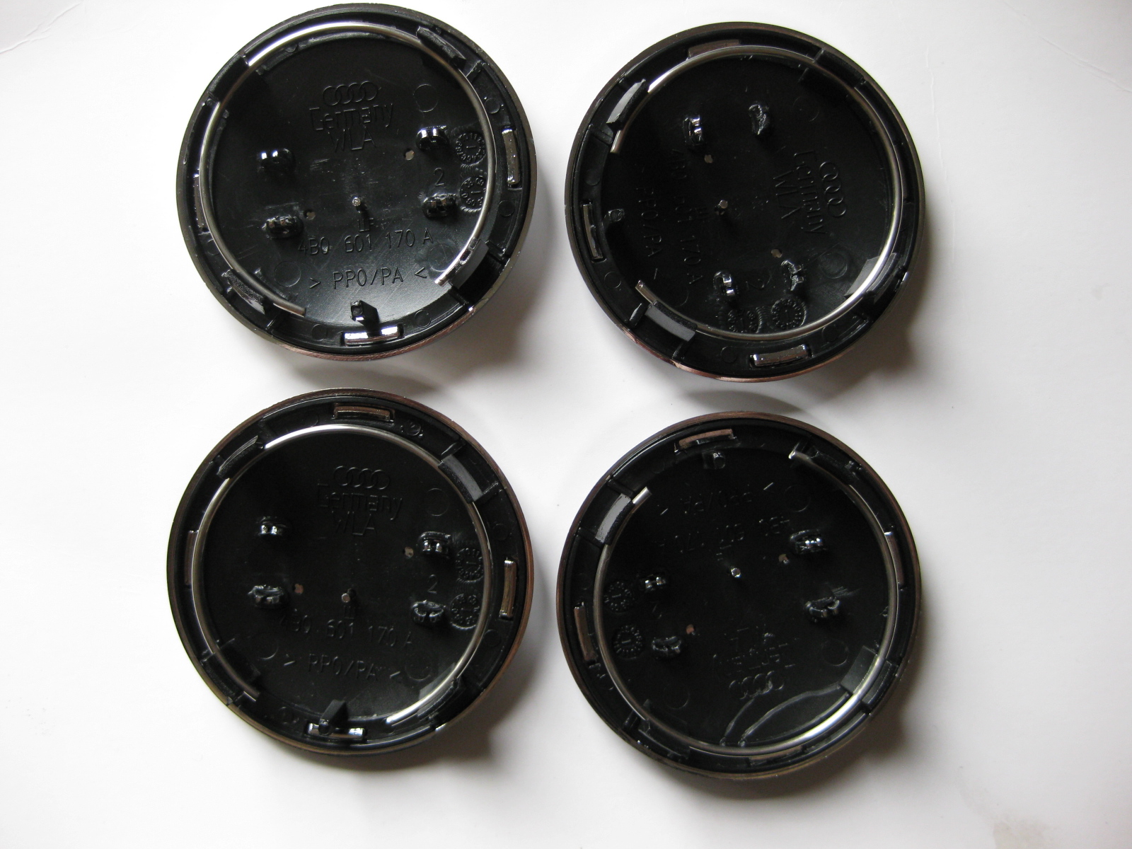 4PCS Per Lot Black Wheel center caps Black Sliver Car Wheel Center Hub Cap Emblem Badge Logo 69mm for AUDI 4B0601170A