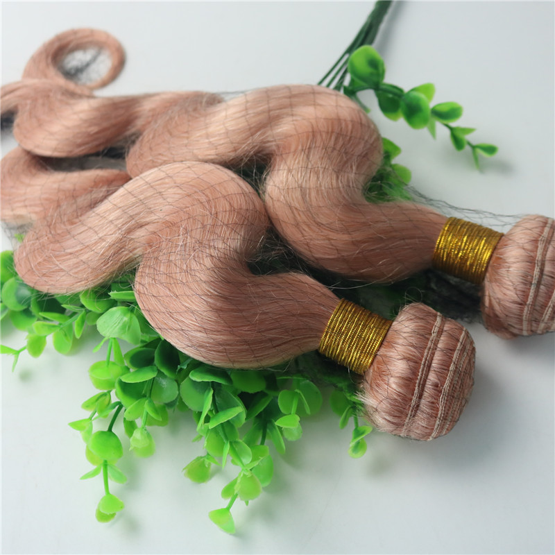 Hot Pink Colorful Human Hair Bundles Rose Gold Brazilian Body Wave Remy Pink Hair Bundles For Summer Wholesale