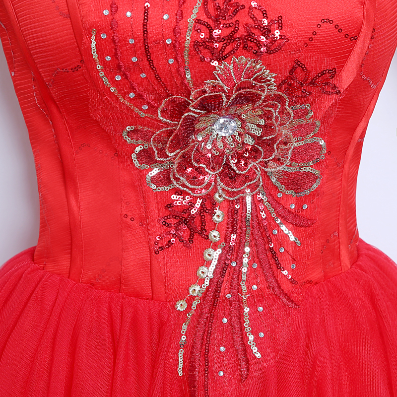 2017 New Princess Evening Dresses Elegant Girls Women Bride Gown Fashion Red Short Ball Prom Party Homecoming Graduation Formal Dress