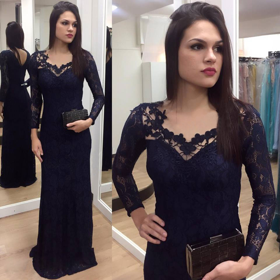 Dark Navy Lace Dresses Evening Wear Sheer V Neck Formal Dress Floor Length Sheath Vestidos Festa Long Prom Gowns, Same as picture
Dark Navy Lace Dresses Evening Wear Sheer V Neck Formal Dress Floor Length Sheath Vestidos Festa Long Prom Gowns, Same as picture