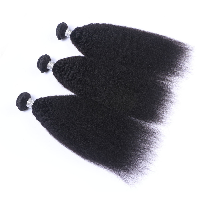 African American Afro Kinky Srtaight Brazilian Human Hair Bundles Hair Weave Double Drown Machine Human Hair Weft For Black Women