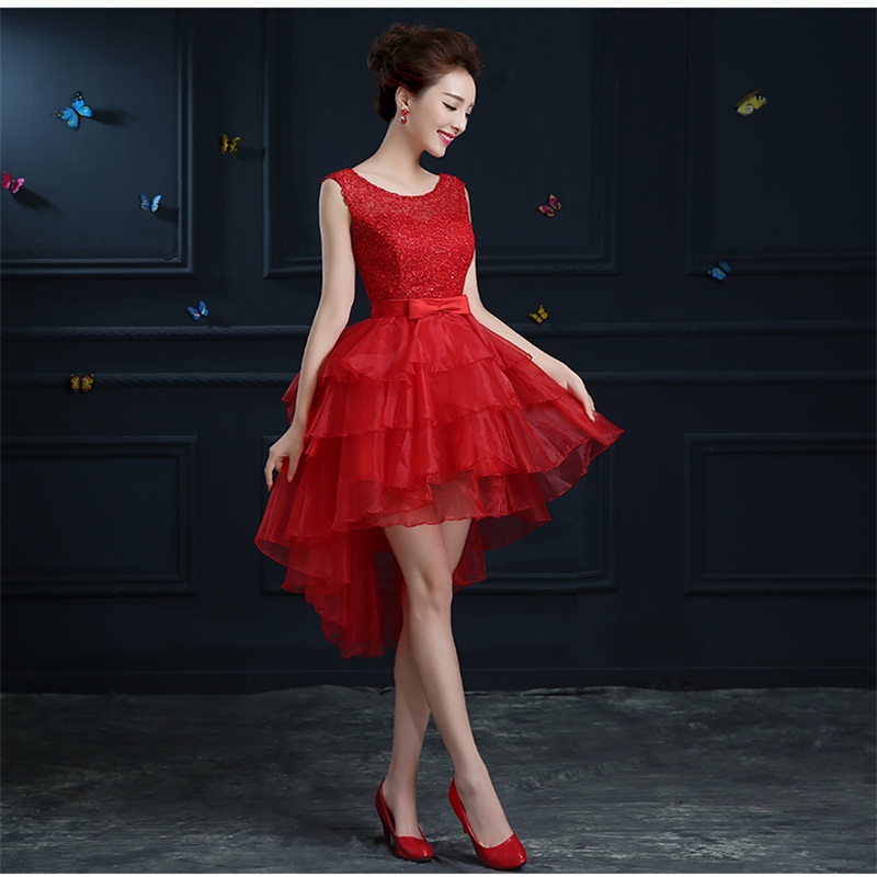 Hot Sale Short Evening Dresses with Sashes 2017 Elegant Gray Red High Low Ball Prom Party Homecoming Pageant Graduation Formal Dress
