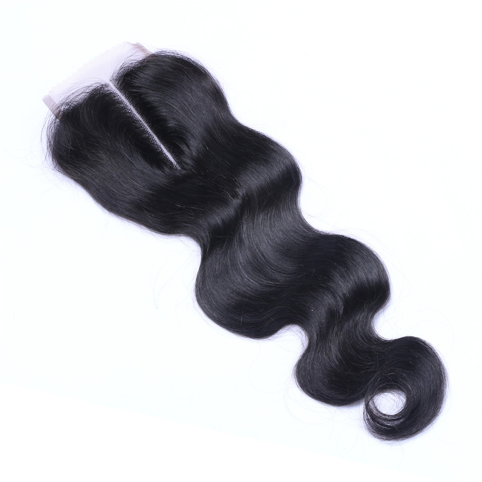 Free shipping Brazilian Body Wave 4x4 Tranparent Lace Closure 100% Human Pre Plucked With Baby Hair