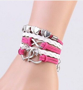 Hot sale Bursts of friendship multi-layer bracelet hand rope FB150 mix order 20 pieces a lot Charm Bracelets
