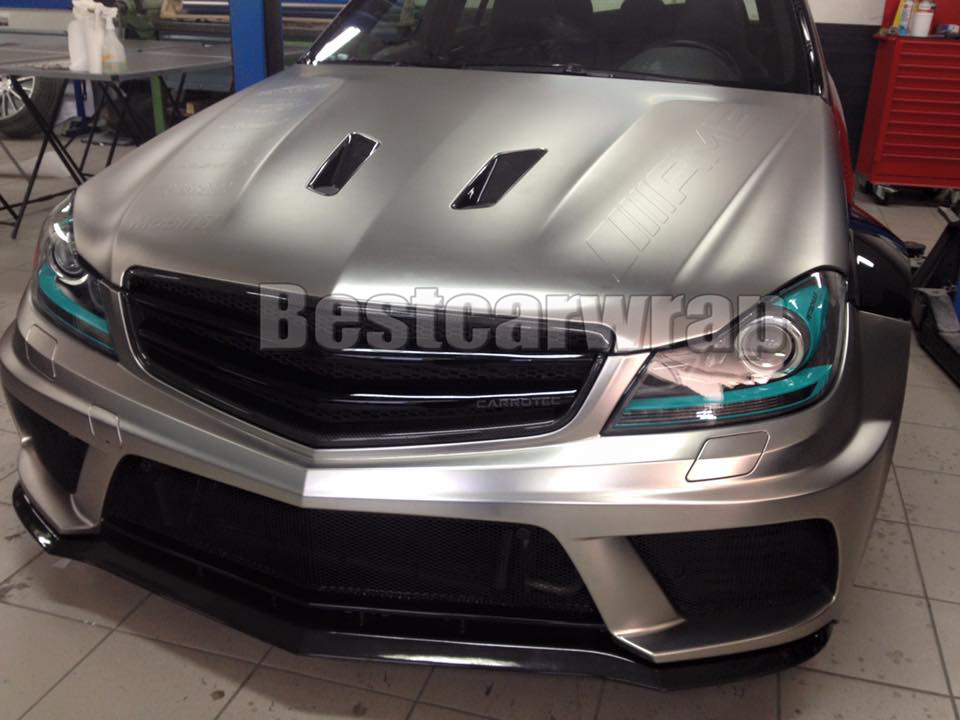 Satin Silver Chrome Vinyl For whole Car Wrap Film With Air Bubble Free Car Wrapping Vinyl 5x65ft Roll