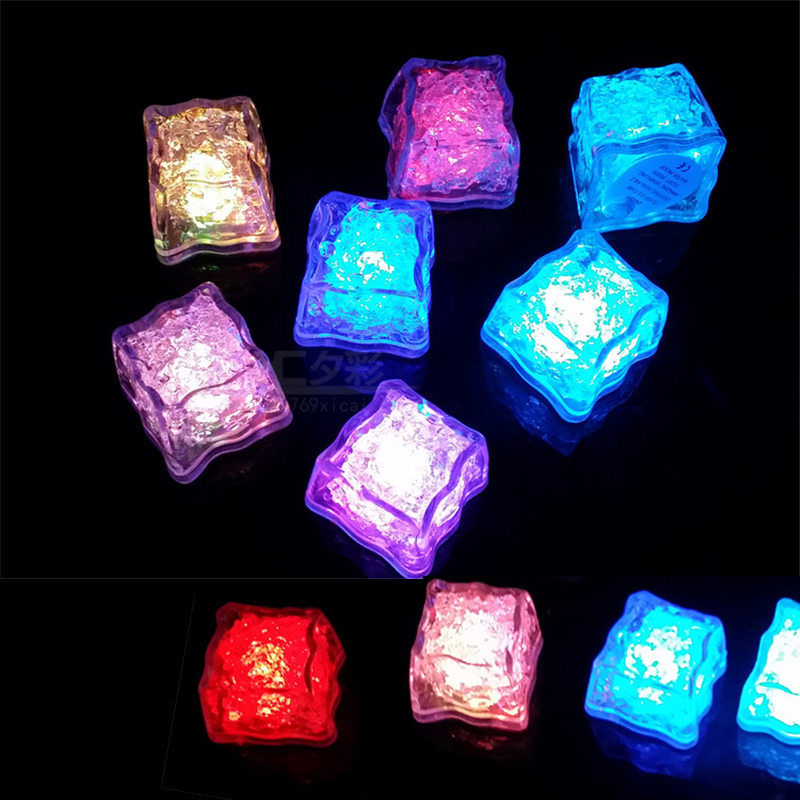 Led Lighting Polychrome Flash Party Lights Glowing Ice Cubes Blinking Flashing Decor Light Up Bar Club Wedding