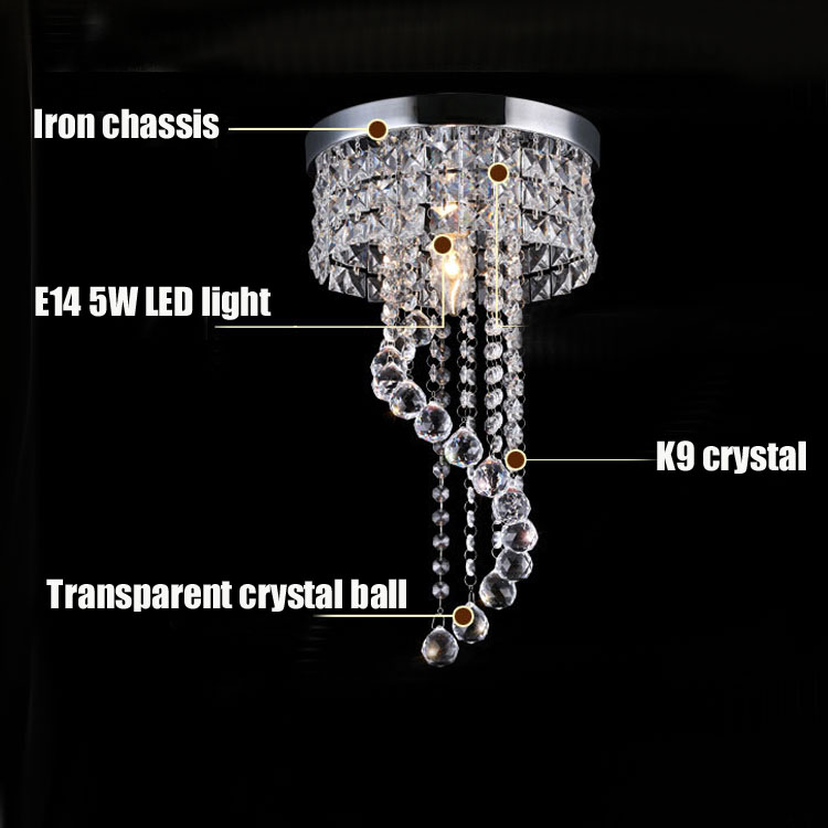 Crystal 20/25cm Chandelier Ceiling Lighting crystal ball chandelier Flush Mount Ceiling Light Lamp for Aisle Stair Hallway Porch Lights s