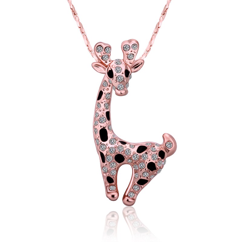 Hot sale Rose Gold white crystal jewelry Necklace for women DGN522,giraffe 18K gold gem Pendant Necklaces with chains
Hot sale Rose Gold white crystal jewelry Necklace for women DGN522,giraffe 18K gold gem Pendant Necklaces with chains