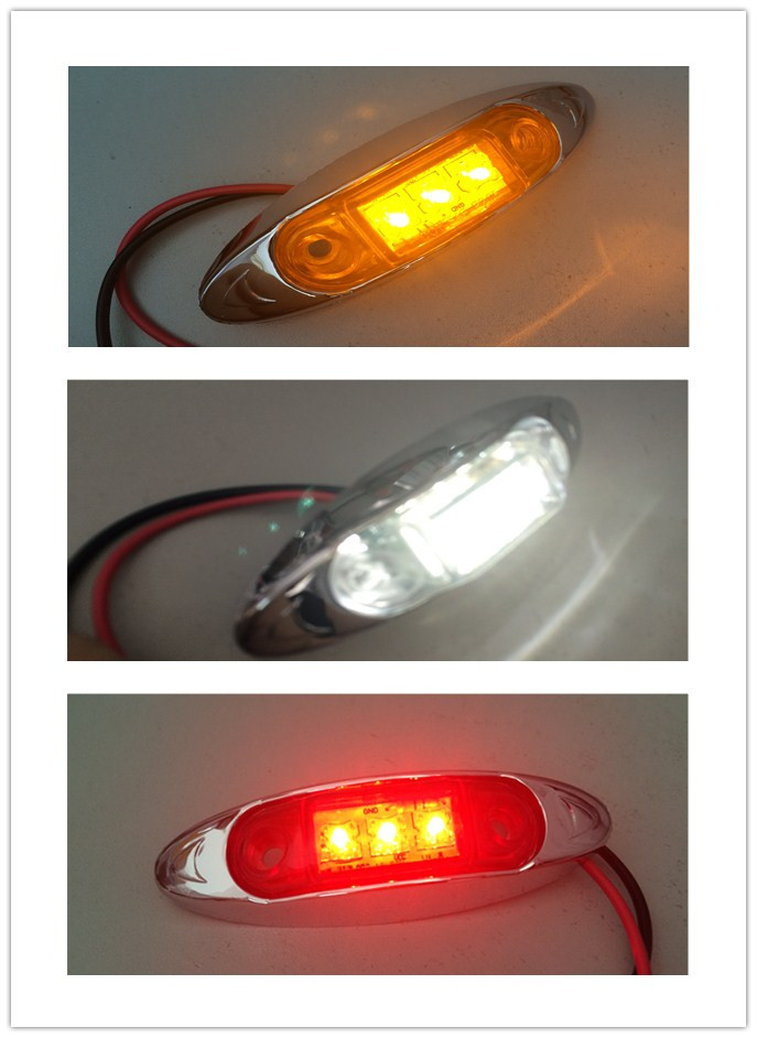 10x 12v 24v white LED Side Marker Light Clearance Lamp 10-30v Car Truck lightsTrailer lamp Tractor Rear lights external Lights