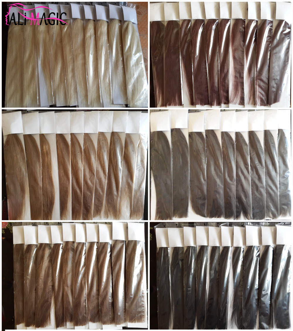 613 Blond Bulk 100% Human Hair Extensions Straight Real Raw Hair 100g For Test Black Brown 613 Color For Salon High Quality