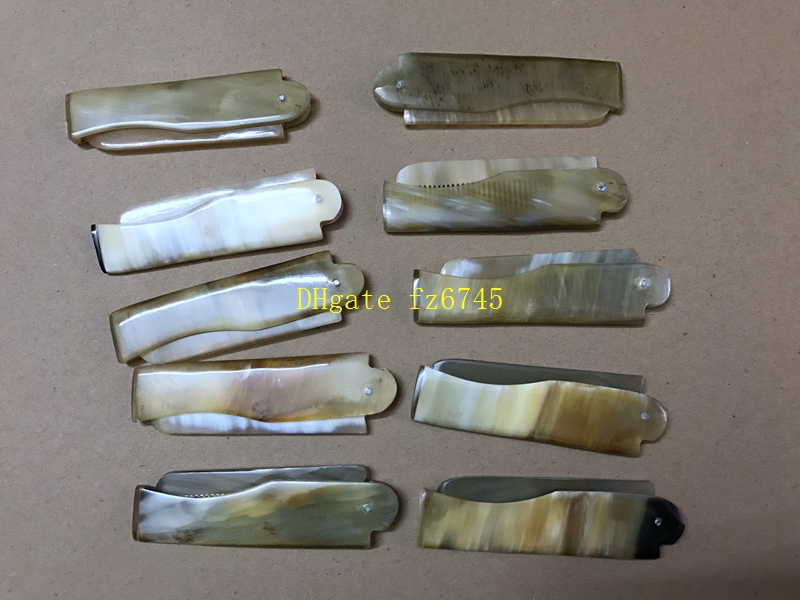 50pcs/lot Fast shipping Foldable Horn comb Portable Folding Comb Anti-Static Hairbrush Handmade Natural Ox Horn Combs
