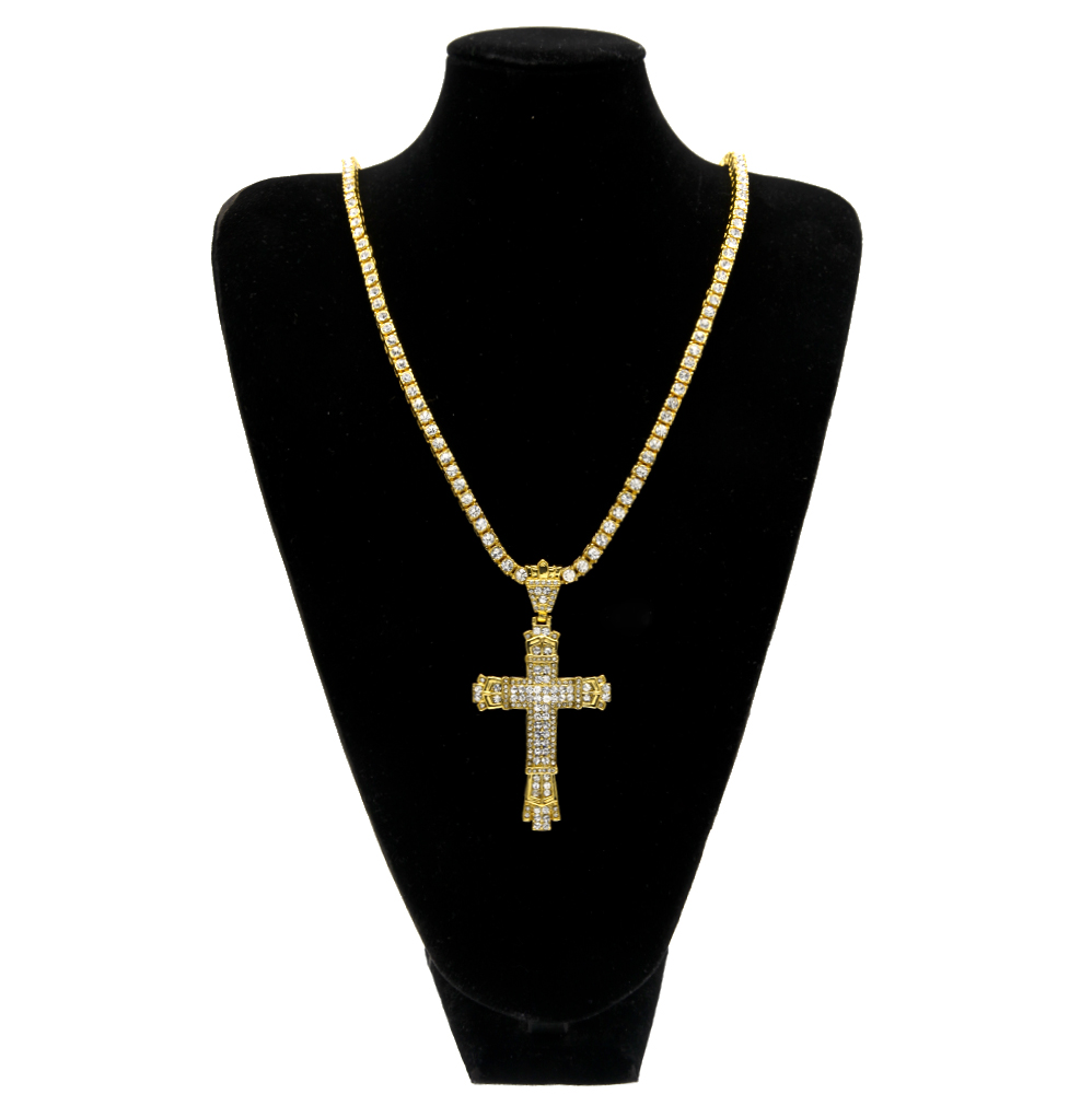 Bling Iced Out Rhinestones Vintage Cross Pendant Necklace Gold Silver Color Hip hop Fashion Jewelry Men Women
Bling Iced Out Rhinestones Vintage Cross Pendant Necklace Gold Silver Color Hip hop Fashion Jewelry Men Women