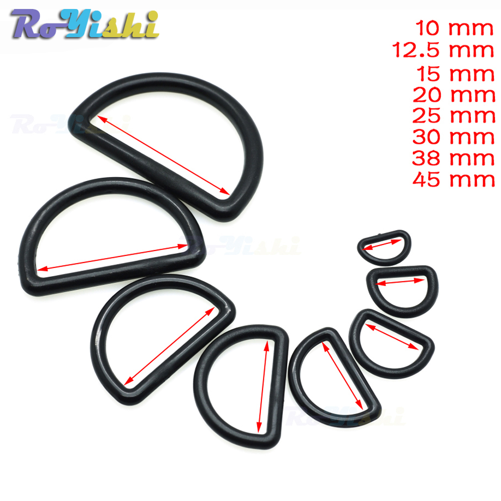 100pcs/lot Plastic D-Ring Buckles Webbing Size 10mm 12mm 15mm 20mm 25mm 30mm 38mm 45mm Black
100pcs/lot Plastic D-Ring Buckles Webbing Size 10mm 12mm 15mm 20mm 25mm 30mm 38mm 45mm Black
