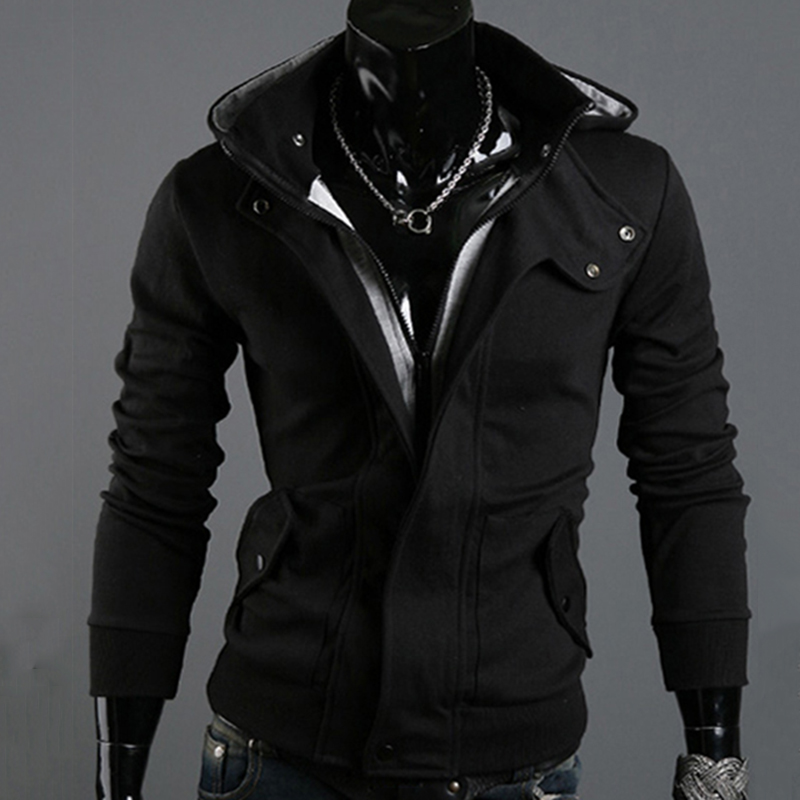Mens Zipper Hooded Cardigan - Stylish Slim Fit Brushed Hoodie For Spring And Autumn Fashion B3